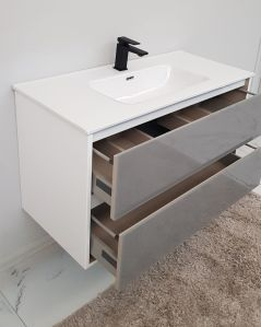 Mobile bagno sospeso Alaska cm 100 bianco lucido e lavabo -