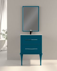 Mobile bagno sospeso Alba 60 cm con lavabo in ceramica - blu