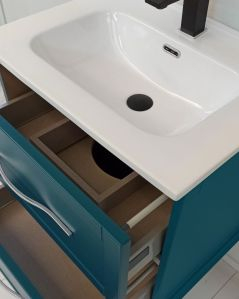 Mobile bagno sospeso Alba 60 cm con lavabo in ceramica - blu