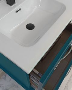 Mobile bagno sospeso Alba 60 cm con lavabo in ceramica - blu