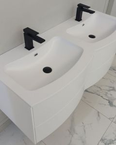 Mobile bagno sospeso Olimpia bianco opaco  cm 120 con specchio led