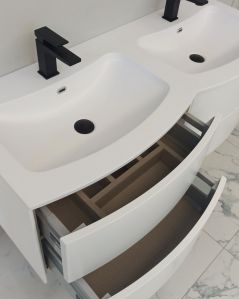 Mobile bagno sospeso Olimpia bianco opaco  cm 120 con specchio led