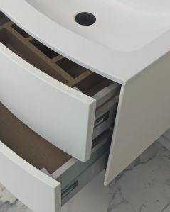 Mobile bagno sospeso Olimpia bianco opaco  cm 120 con specchio led