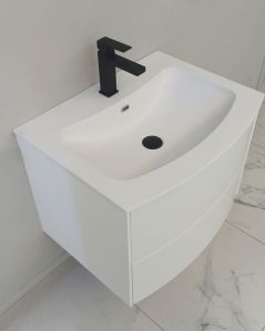 Mobile bagno sospeso Olimpia 60 bianco opaco cm con lavabo rigenerabile