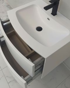 Mobile bagno sospeso Olimpia 60 bianco opaco cm con lavabo rigenerabile