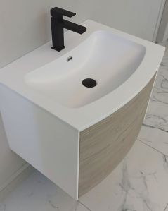 Mobile bagno sospeso Olimpia 60 rovere grigio cm con lavabo rigenerabile