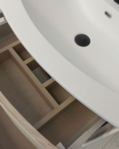 Mobile bagno sospeso Olimpia 60 rovere grigio cm con lavabo rigenerabile