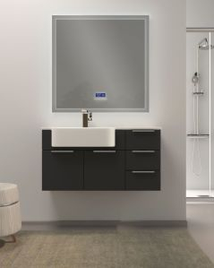 Mobile bagno sospeso Kelly 100 cm lavagna con ante e cassetti e lavabo in resina