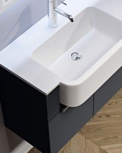 Mobile bagno sospeso Kelly 100 cm lavagna con ante e cassetti e lavabo in resina