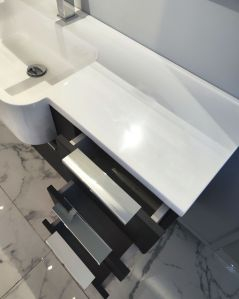 Mobile bagno sospeso Kelly 100 cm lavagna con ante e cassetti e lavabo in resina