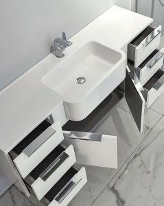 Mobile bagno sospeso Kelly 130 cm con lavabo in resina