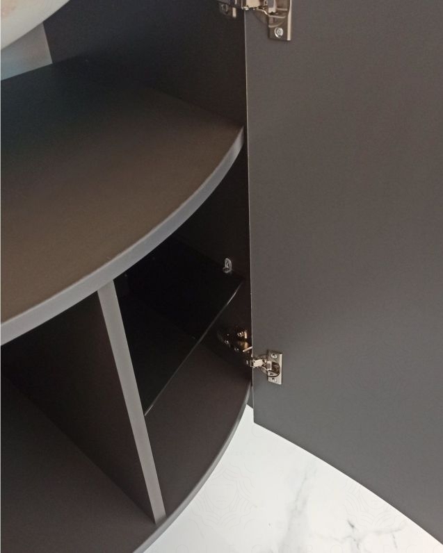 Mobile da bagno sospeso curvo 69 cm  lavagna con ante - Luna