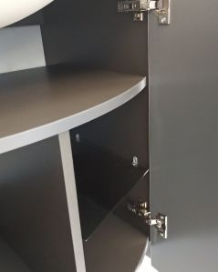 Mobile da bagno sospeso curvo 69 cm  blu avio con ante - Luna