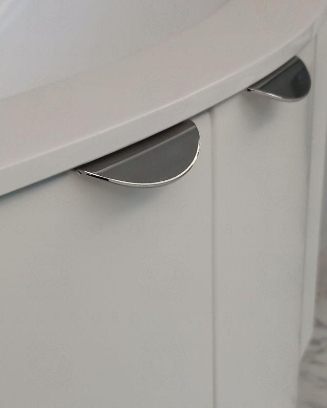 Mobile da bagno sospeso curvo 69 cm  blu avio con ante - Luna