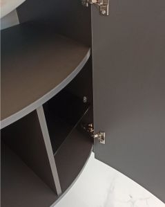 Mobile da bagno sospeso curvo 69 cm  grigio medio con ante - Luna