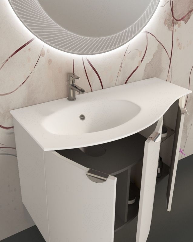 Mobile bagno sospeso Zoe 120 cm completo di specchio led Mobile bagno sospeso Zoe 120 cm completo di specchio led