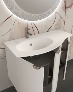Mobile bagno sospeso Zoe 120 cm completo di specchio led