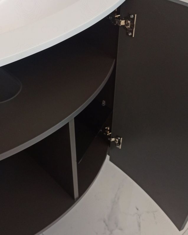 Mobile da bagno sospeso curvo 104 cm con ante - Luna Mobile da bagno sospeso curvo 104 cm con ante - Luna