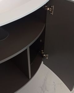 Mobile da bagno sospeso curvo 104 cm con ante - Luna