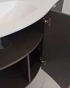 Mobile da bagno sospeso curvo 138 cm lavagna con ante - Luna