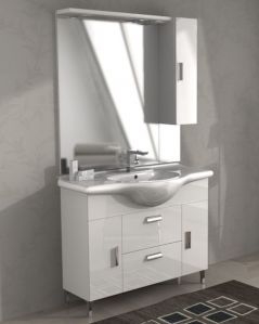 Mobile bagno Elisa 105 cm bianco lucido con piedi