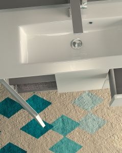 Mobile bagno sospeso Anita 80 cm bianco lucido