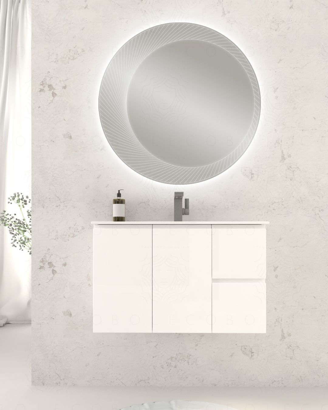 Mobile bagno sospeso Anita cm.80, profondita ridotta Mobile bagno sospeso Anita cm.80, profondita ridotta