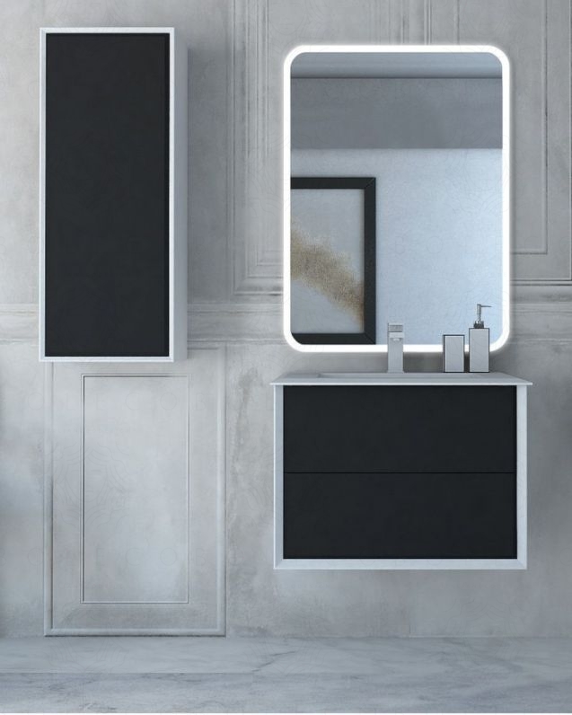 Mobile bagno sospeso Vittoria cm 70 lavagna e lavabo in resina Mobile bagno sospeso Vittoria cm 70 lavagna e lavabo in resina