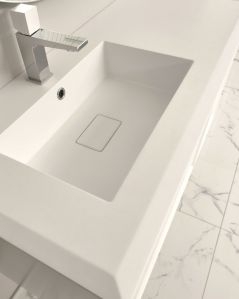 Mobile bagno sospeso Vittoria 106 cm bianco opaco con lavabo in resina