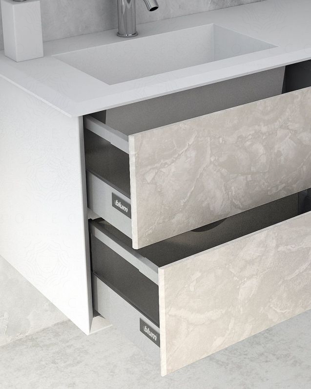 Mobile bagno Vittoria cm 106 light onice con lavabo in resina rigenerabile Mobile bagno Vittoria cm 106 light onice con lavabo in resina rigenerabile