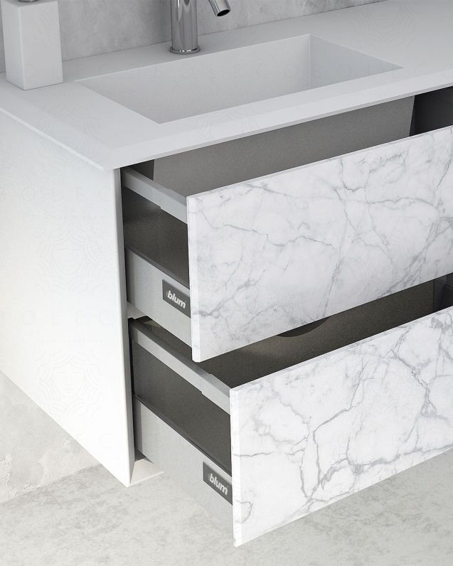 Mobile bagno Vittoria cm 106 white stone con lavabo in resina rigenerabile Mobile bagno Vittoria cm 106 white stone con lavabo in resina rigenerabile