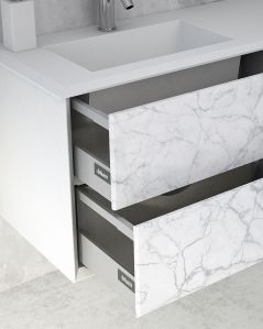 Mobile bagno Vittoria cm 106 white stone con lavabo in resina rigenerabile