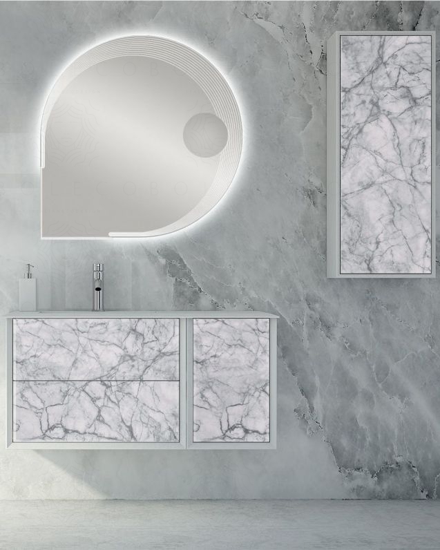 Mobile bagno Vittoria cm 106 white stone con lavabo in resina rigenerabile Mobile bagno Vittoria cm 106 white stone con lavabo in resina rigenerabile