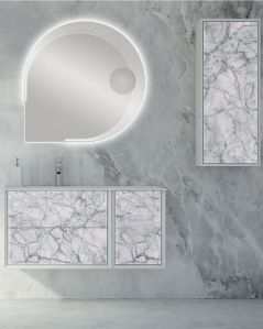 Mobile bagno Vittoria cm 106 white stone con lavabo in resina rigenerabile