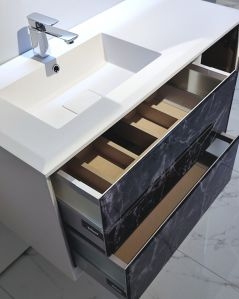 Mobile bagno Vittoria cm 106 black stone con lavabo in resina rigenerabile