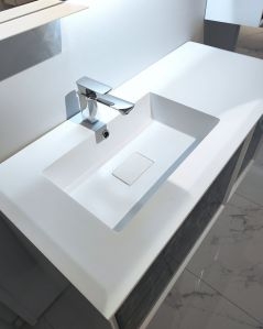 Mobile bagno Vittoria cm 106 black stone con lavabo in resina rigenerabile