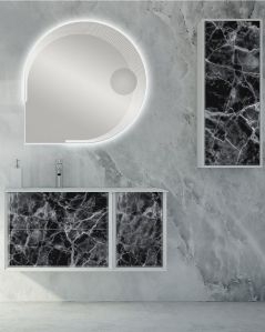 Mobile bagno Vittoria cm 106 black stone con lavabo in resina rigenerabile