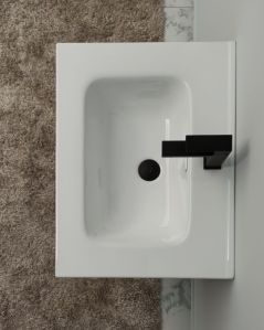 Mobile bagno sospeso Noa 60 cm larice chiaro e lavabo in ceramica