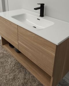 Mobile bagno sospeso Zoe cm.100 rovere segato con ante e lavabo