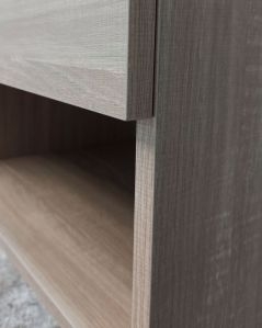 Mobile bagno sospeso Zoe 60 cm rovere scuro con specchio led