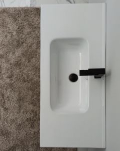 Mobile bagno sospeso Zoe 100 cm rovere scuro con specchio contenitore led