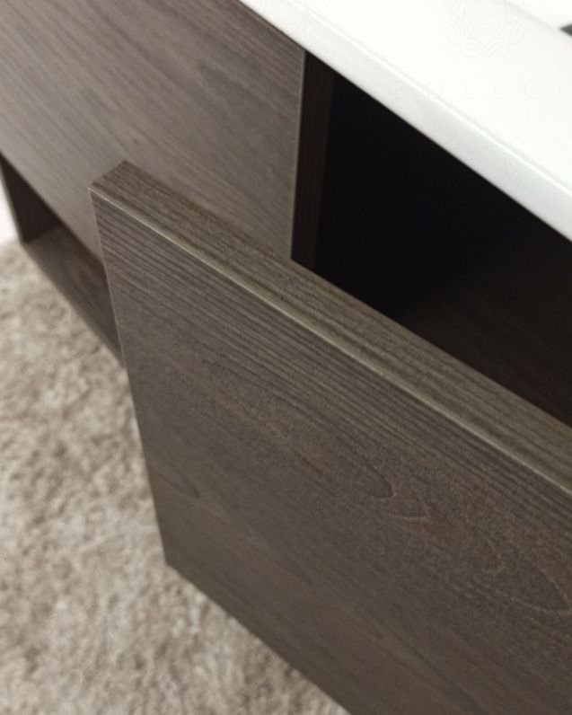 Mobile bagno sospeso Zoe 100 cm rovere scuro con specchio contenitore led Mobile bagno sospeso Zoe 100 cm rovere scuro con specchio contenitore led