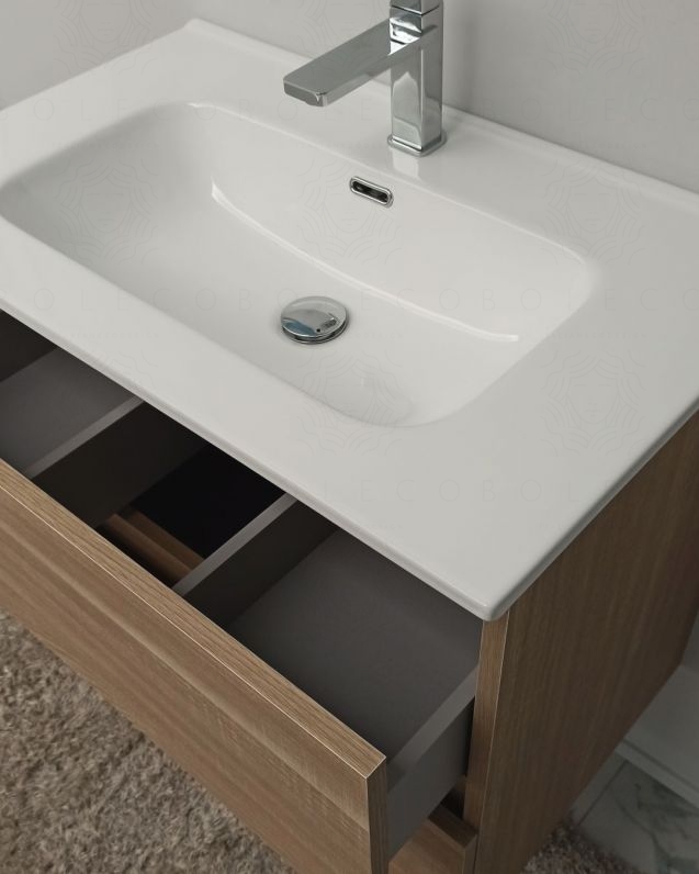 Mobile bagno sospeso moderno Imperial rovere segato  74 cm