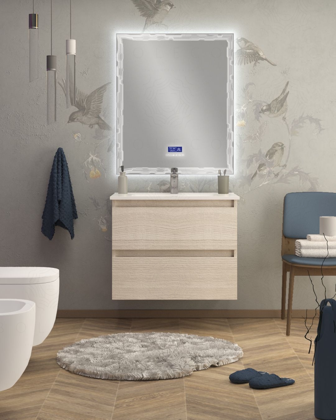 Mobile bagno sospeso Imperial cm.74 Mobile bagno sospeso Imperial cm.74