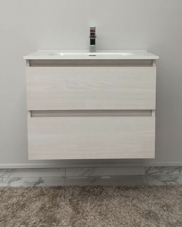 Mobile bagno sospeso moderno Imperial rovere bianco 74 cm Mobile bagno sospeso moderno Imperial rovere bianco 74 cm