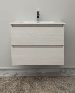 Mobile bagno sospeso moderno Imperial rovere bianco  74 cm