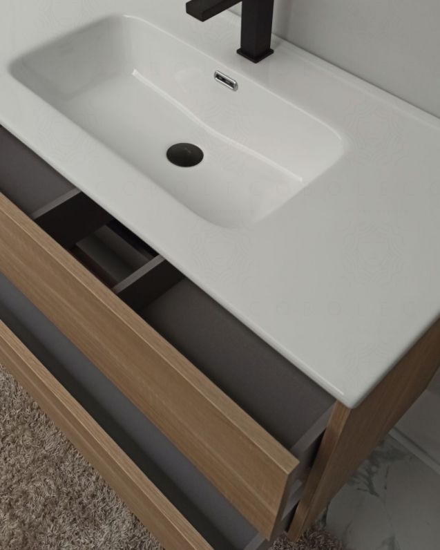 Mobile bagno sospeso Imperial 100 cm rovere segato Mobile bagno sospeso Imperial 100 cm rovere segato
