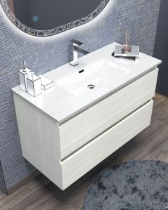 Mobile bagno sospeso Imperial 100 cm rovere bianco