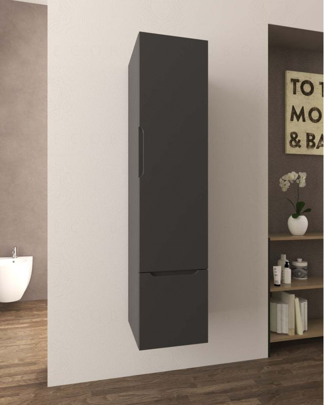 Colonna da bagno cm 35x150 lavagna con 1 anta e 1 cassetto