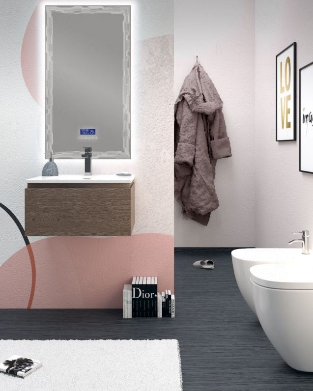 Mobile bagno sospeso Giava  rovere scuro 60 cm